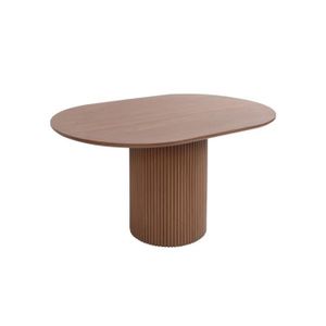 TABLE BASSE Table basse oblongue effet bois sculpté 90cm. couleur noyer 