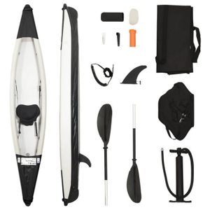 KAYAK Kayak gonflable YOSOO - Noir - 1 place - Polyester durable - Gonflage rapide - Pour adulte