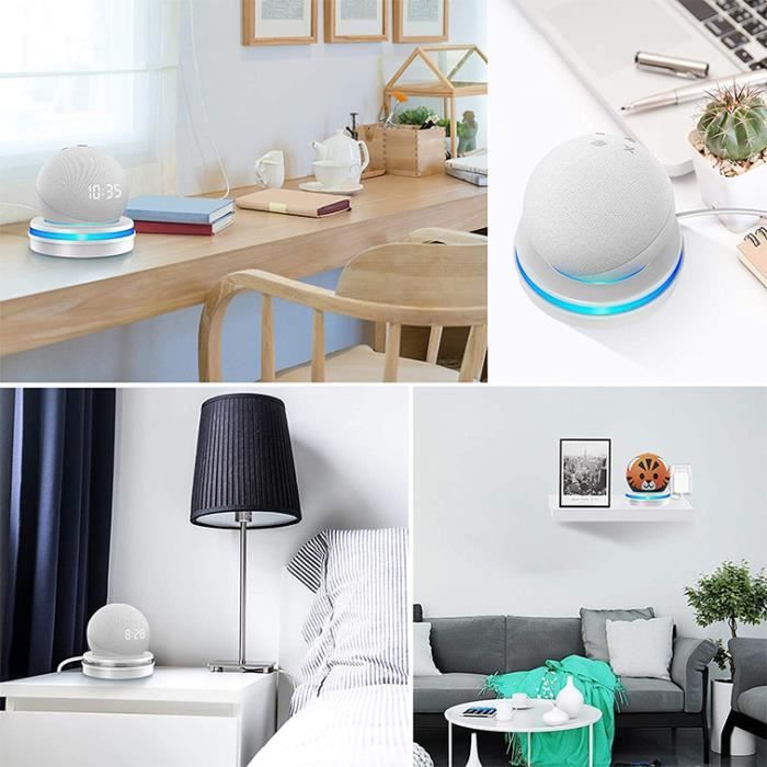 Support Echo Dot : support de table pour Echo Dot 3ème génération, support  réglable à 360°, accessoires peu encombrants, pas de bruit étouffé, crochet  de sortie d'origine pour haut-parleur Smart Home 