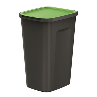 Corbeille Plastique PP Qualité Européenne Poubelle Keeeper 50L Avec Couvercle Pivotant - Vert Nordic - 39x29,5x67,5 Cm Poubelle Verte PP