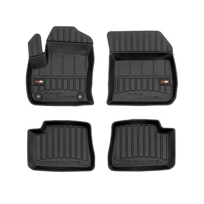Tapis de sol - Logo - Honda CRV - Velours noir - 3 pièces - Antidérapant et imperméable - Auto