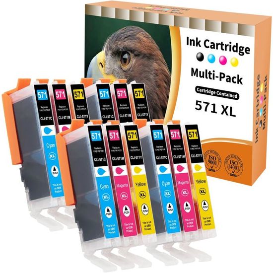 CARTUCCIA CLI-571XL NERA CON CHIP COMPATIBILE PER CANON PIXMA Mg5700 Mg6800 Mg7700 571bkxl 108ml Con Chip - Foto 2