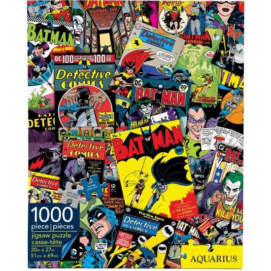 Puzzle 1000 pièces DC Comics Batman Collage - Aquarius - Cinéma et publicité - Jaune - 14 ans et plus