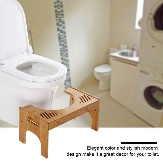 Tabouret De Toilette En Bambou Pliable - Marchepied Physiologique 18 Cm Anti-Constipation