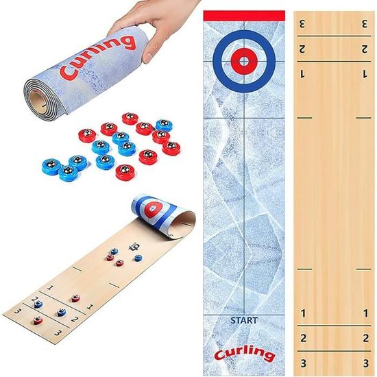 Set De 24 Rondelles De Curling Sur Table – Acier Et Plastique – Jeu De Palets – Cadeau Pour Enfants Et Adultes