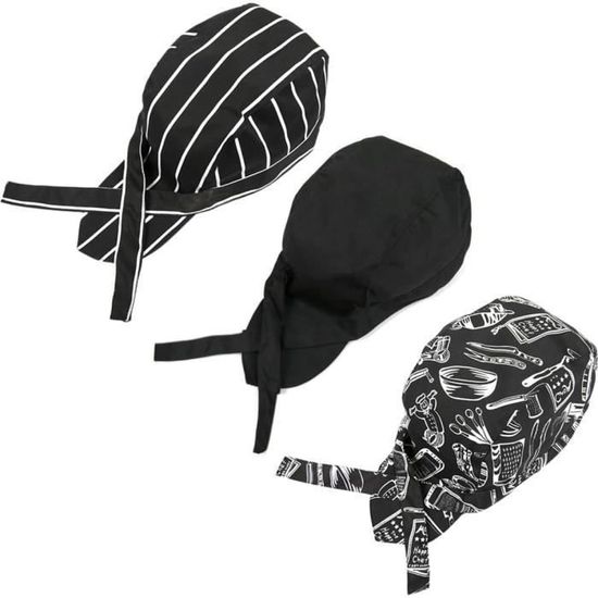 KALIONE Lot De 3 Toques De Chef Unisexes, Toques De Chef Pour