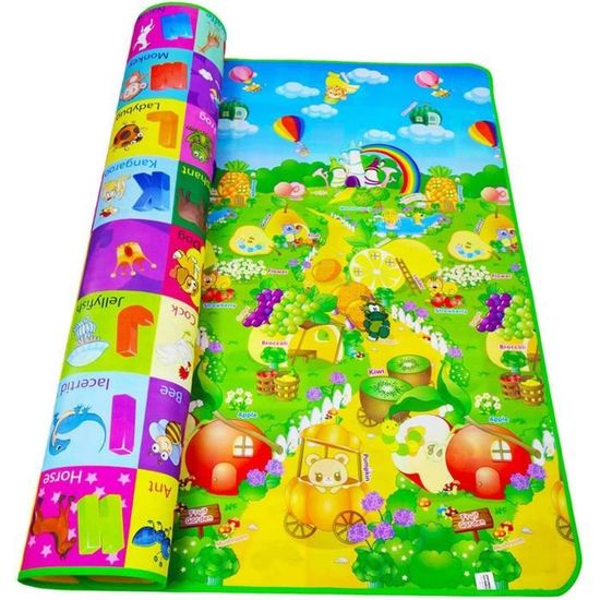 Tapis De Jeu Bébé En Forme De Feuille - 100% Coton, Antidérapant, Grande Taille, Pour Ramper Et Jouer