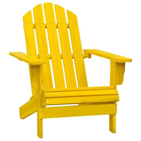 80102Haut de gamme® Chaise d'extérieur - Chaise de jardin - Robustes et Résistantes - Adirondack Bois de sapin massif Jaune
