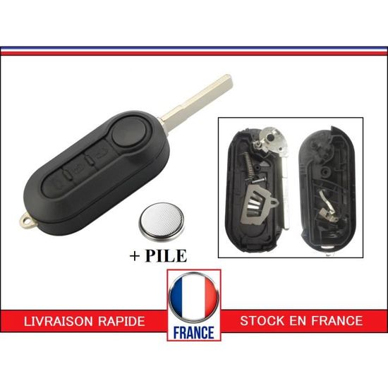 TELECOMMANDE COQUE CLÉ ADAPTÉ À FIAT 500 BRAVO II DOBLO DUCATO + FRAISAGE