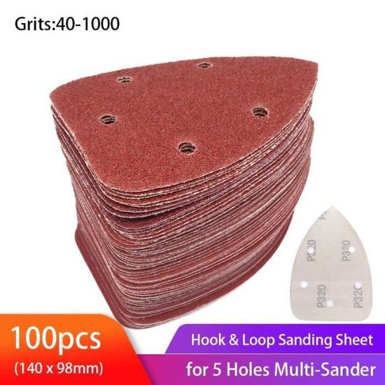 100 Patins Triangulaires Auto-adhésifs Pour Ponceuse Oscillante – Papier Abrasif Pour Bois, Métal, Bricolage