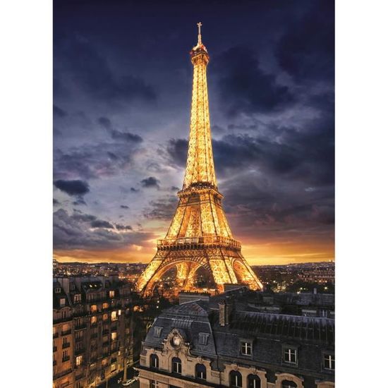 Puzzle 1000 pièces - CLEMENTONI - Tour Eiffel - Architecture et monument - Adulte - Mixte