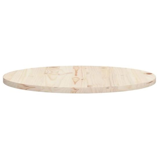 Plateau Table Ronde En Pin Massif - Diamètre 70cm - Dessus De Table Naturel