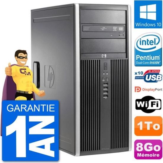 PC Tour HP 8200 Intel G630 RAM 8Go Disque Dur 1To Windows 10 Wifi