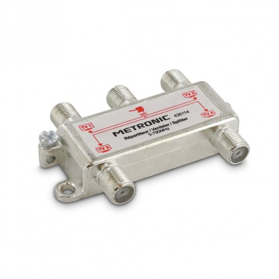 Amplificateur TV Metronic - 4 Sorties Fiche F | Réglage Gain 28dB - Blindé 4G