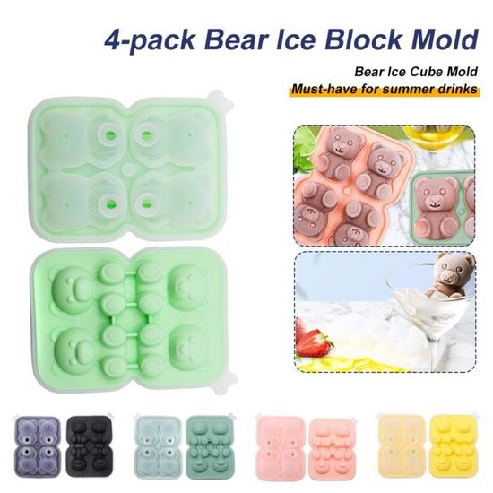 Moules En Silicone Ours 3D Midnadiy - 2 Pièces Moule à Bougie Rose Ours Fleur, Moules DIY Pour Bougies Et Savons Faits Maison