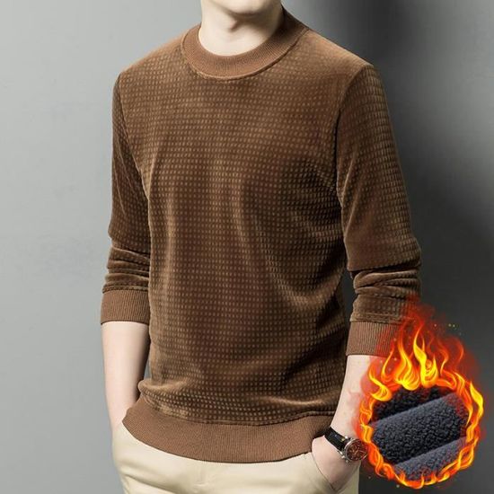 Pull D'hiver à Col Roulé Pour Homme, Coupe Ajustée, Manches Longues