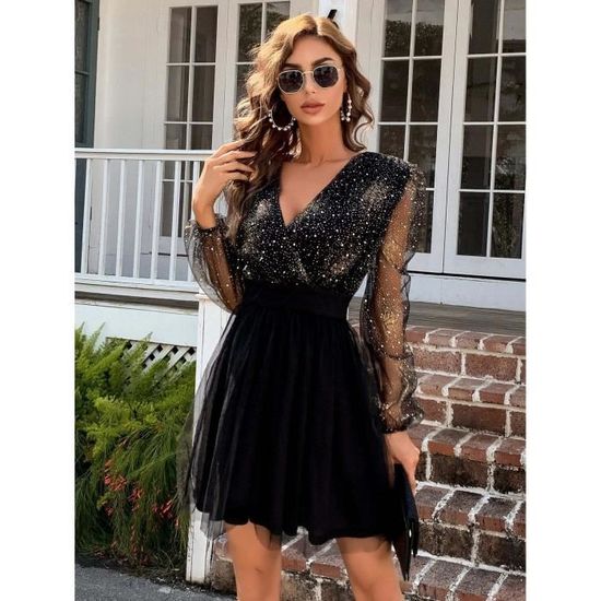 Robe de soirée courte paillette sale