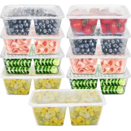 3 Boîte à lunch jetable compartimentée en plastique avec couvercle, boîte à emporter pour pique-nique - Chine 3 compartiments Boîte à lunch jetable et de la nourriture prix
