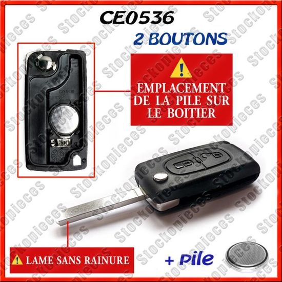 KIT DE TRANSFORMATION CLE PLIP Peugeot 207 307 407 807 Expert 2 boutons  lame rainurée conversion @