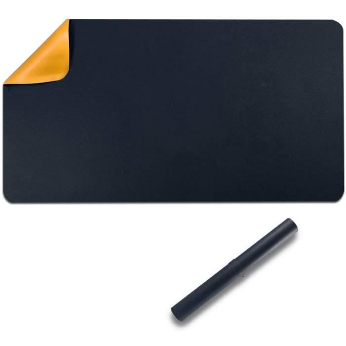 Sous-main De Bureau En Cuir Synthétique Double Face - 40 X 30 Cm - Imperméable, Antidérapant - Tapis Souris Et Protection De Table