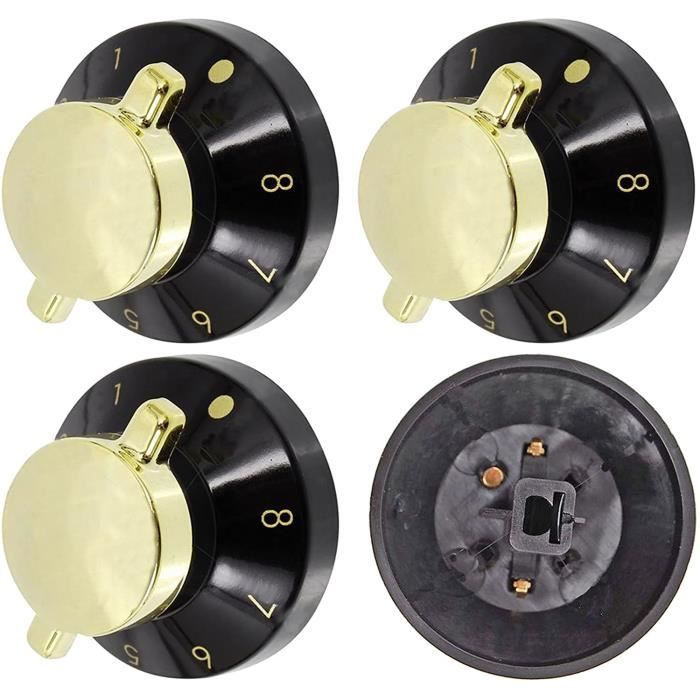 Lot De 4 Boutons De Commande Universels Pour Cuisinière Et Four - Boutons Rotatifs De Rechange Avec Adaptateurs | Compatible Plaques De Cuisson - 7