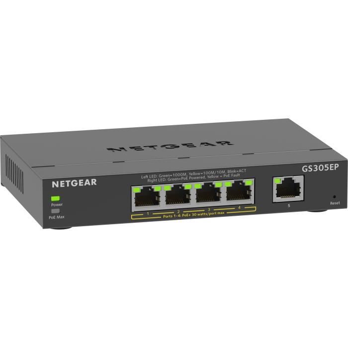 Switch Ethernet PoE 5 Ports - NETGEAR - GS305EP