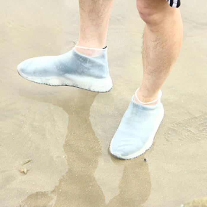 Taille S BLANC Couvre-pied Imperméables Couvre Chaussure Housse Couvre-chaussures en Silicone pour Enfant Mixte