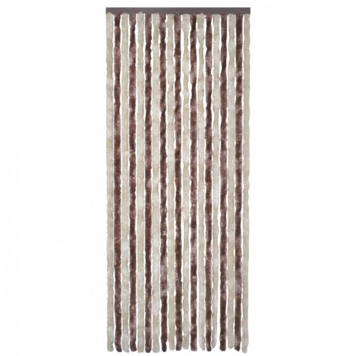 Moustiquaires Rideau de porte chenille brun et beige 90 x 220 cm