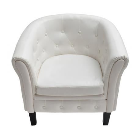Fauteuil Chesterfield blanc