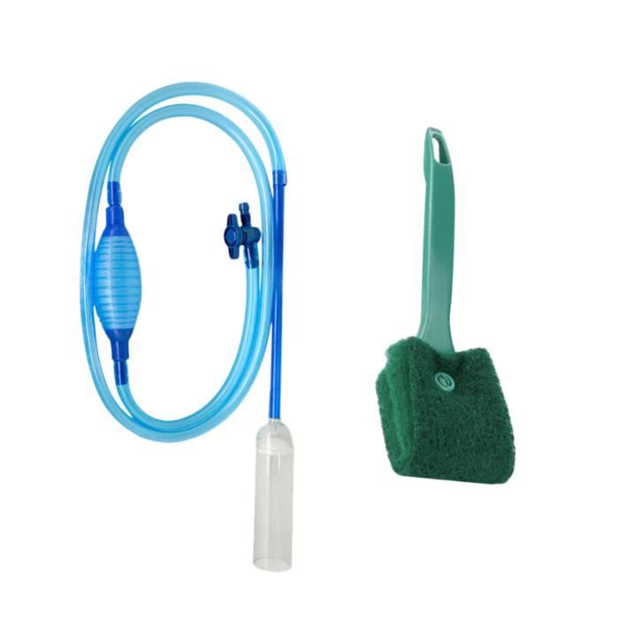2 pièces outil de nettoyage en plastique Durable pratique de sûr changeur d'eau brosse en verre nettoyant pour Aquarium AQUARIUM