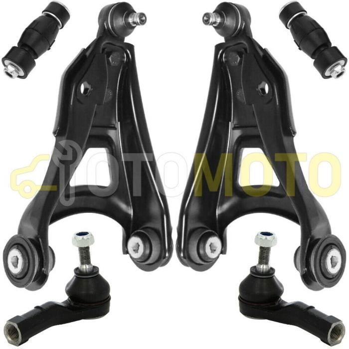 Kit bras de suspension avant compatible RENAULT CLIO 2 II 99-05 composé de 6 pièces
