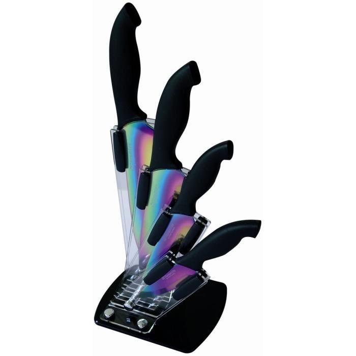 BC004TI Bloc de 4 Couteaux Lames Revêtement en Titane 78