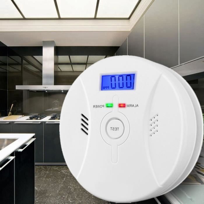 2 en 1 Détecteur de Monoxyde de Carbone CO Gaz Avertissement d'alarme de fumée Surveillance Capteur Empoisonnement pour Maison
