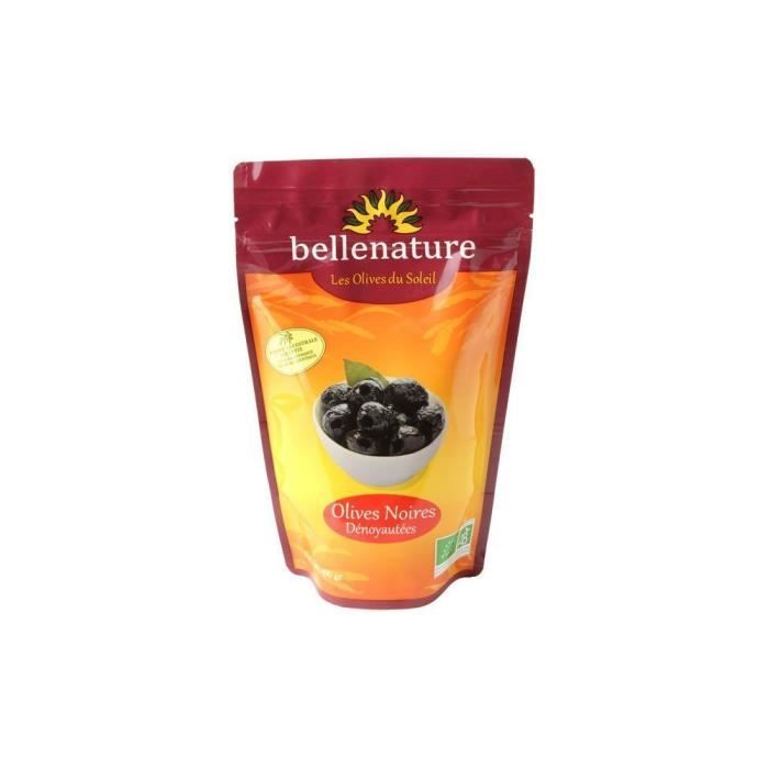 Olives noires dénoyautées sachet 400gr