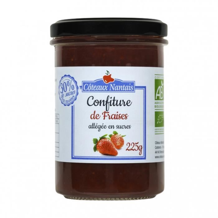 Confiture allégée fraises 225gr - Coteaux Nantais