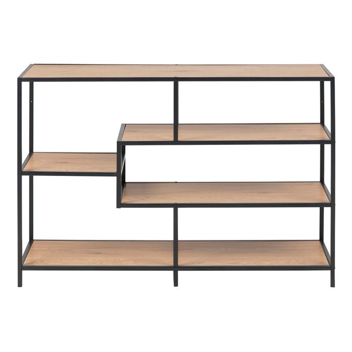 Miliboo - Console industrielle métal noir et bois TRESCA