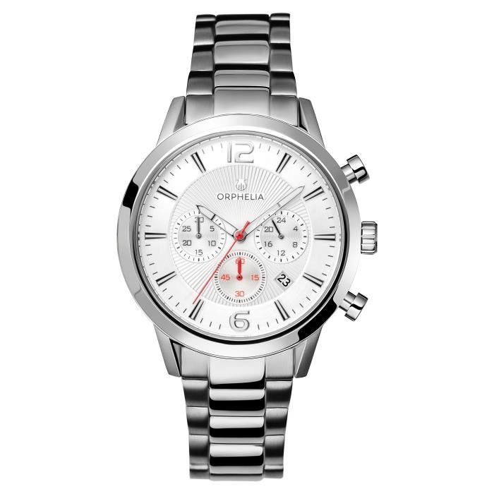 ORPHELIA - Montre Hommes - Quartz - Chronographe - Bracelet en Acier inoxydable - Argent - OR82806