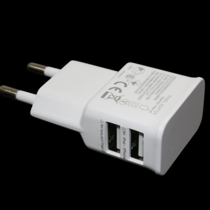 Dual Port UE 5V 2A Adaptateur USB chargeur mural