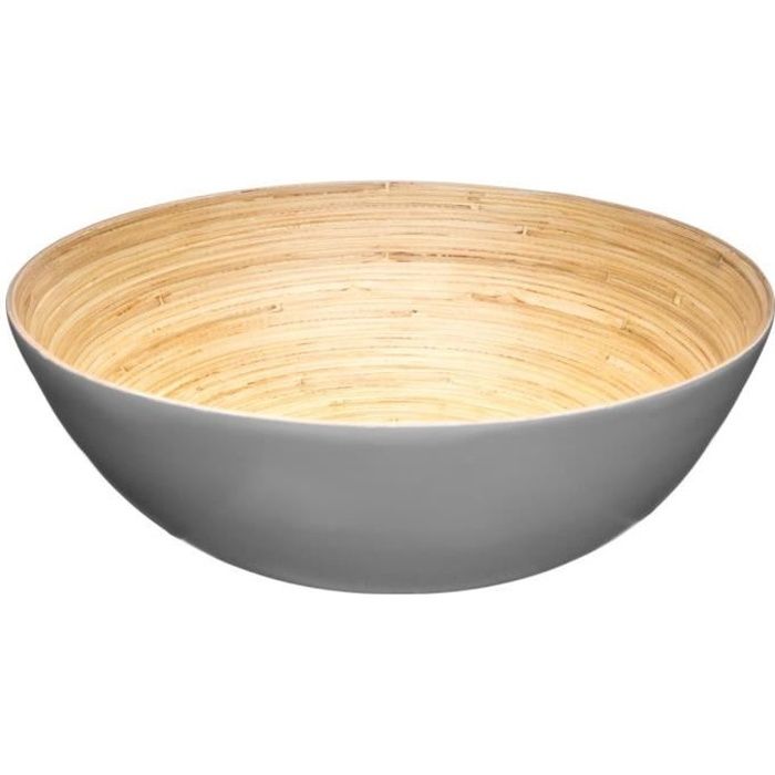 Secret de Gourmet - Saladier gris en bambou D30 D,30 x H,10 cm Gris