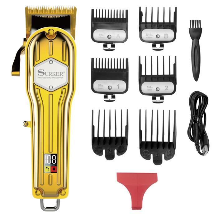 SURKER Tondeuse à Chevuex pour Hommes Professionnelle Tondeuse Cheveux Tondeuse Barbe Rechargeable avec Ecran LCD Sans Fil