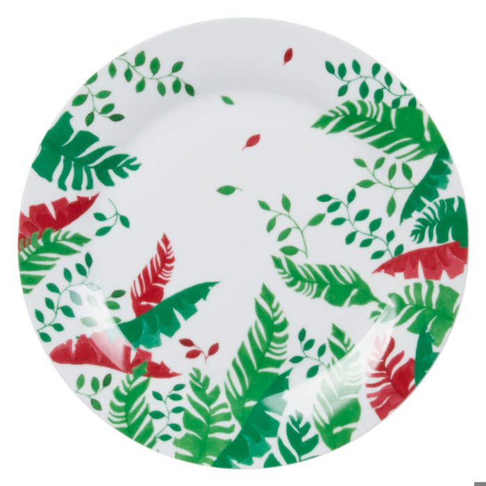 TABLE PASSION - LOT DE 6 ASSIETTES PLATES 26 CM BORNEO ROUGE NEURE Multicolore