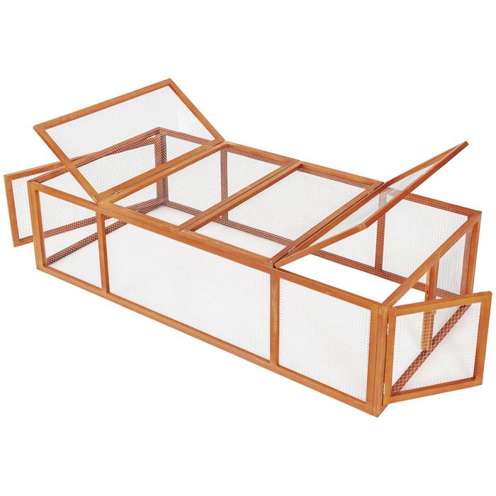 TECTAKE Cage Clapier à Lapin Hamster Rongeurs d’Extérieur en Bois 181 cm x 90 cm x 48 cm