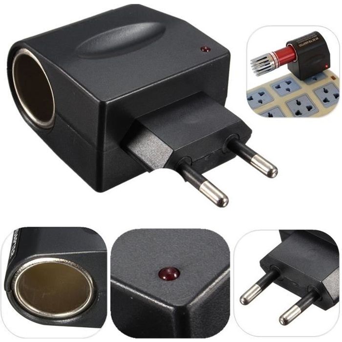 TEMPSA EU Prise Secteur AC 220V A DC 12V Voiture Allume Cigare Chargeur Adaptateur