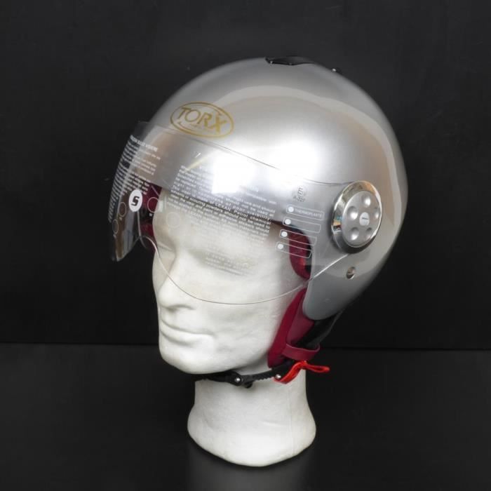 Casque JET Torx James Taille XL gris silver double écran moto scooter custom