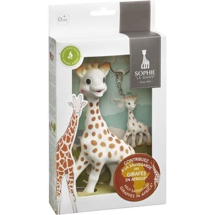 Coffret -Sauvons les girafes- Sophie la girafe + porte-clé Sophie la girafe