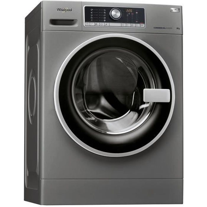 Whirlpool AWG 812 S-PRO, Autonome, Charge avant, Noir, Gris, Toucher, Gauche, Noir-Argent
