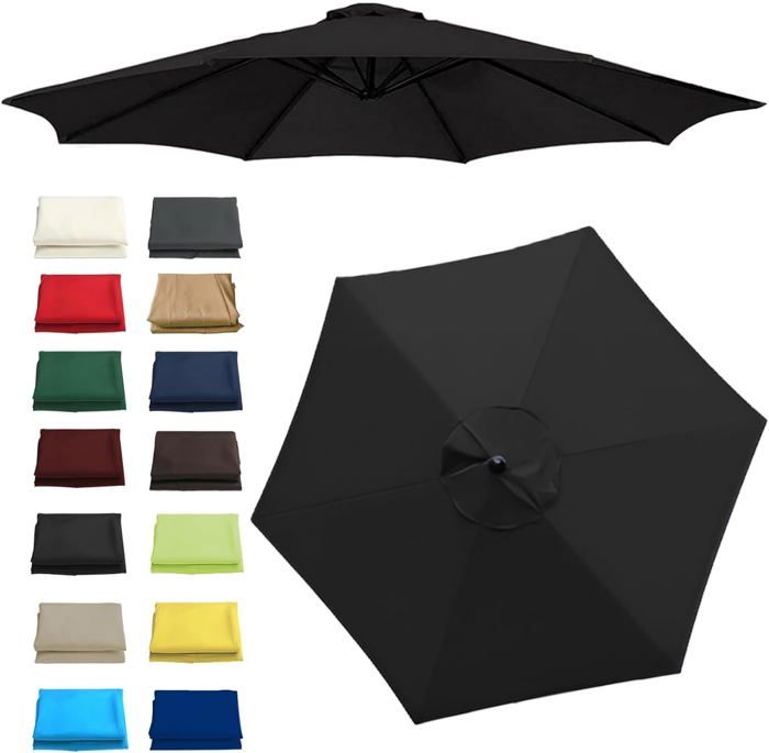 Tiimmgaal Moustiquaire Double Face De 4,5 M Pour Parasol De Terrasse Et Tonnelle De 3 X 3 M (Noir) (ne Contient Pas D'ombrela De Tonnelle) (4,6 M, Noir