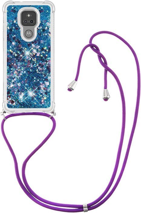 YAMCCCSE – Coque Transparente Pour Motorola Moto Edge 60 Fusion Avec Cordon Collier – Silicone TPU à Paillettes Fluides