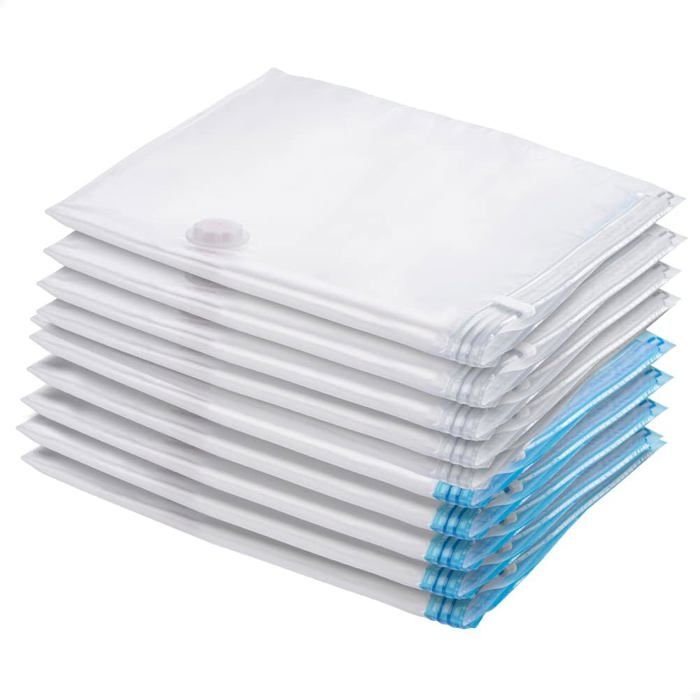 Sacs Rangement Sous Vide Lot De 12 + Pompe - Compression Literie, Vêtements, Couettes - Gain De Place