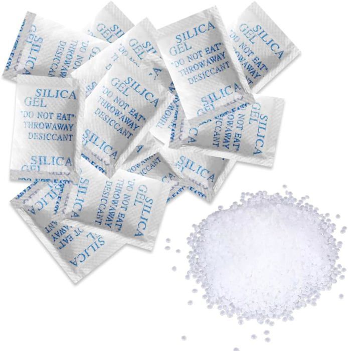 Dry & Dry Lot De 500 Paquets De Gel De Silice Pur Et Sûr - Déshumidificateurs Déshydratants - Sachets De Gel De Silice De Qualité Alimentaire - Absorbeurs D'humidité